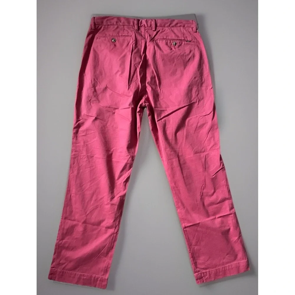 Polo Ralph Lauren Chino Pants Trousers Straight Leg Flat Front Pink 34x30 JBHS